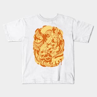 Terracotta Abstract Wave of Thoughts No 2 Kids T-Shirt